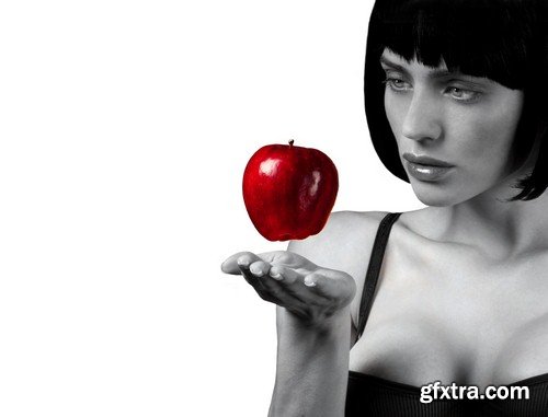 Girl and apple