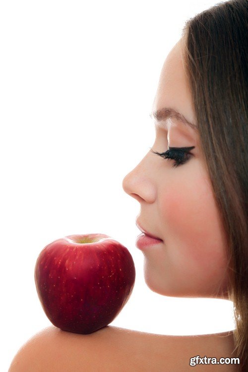 Girl and apple