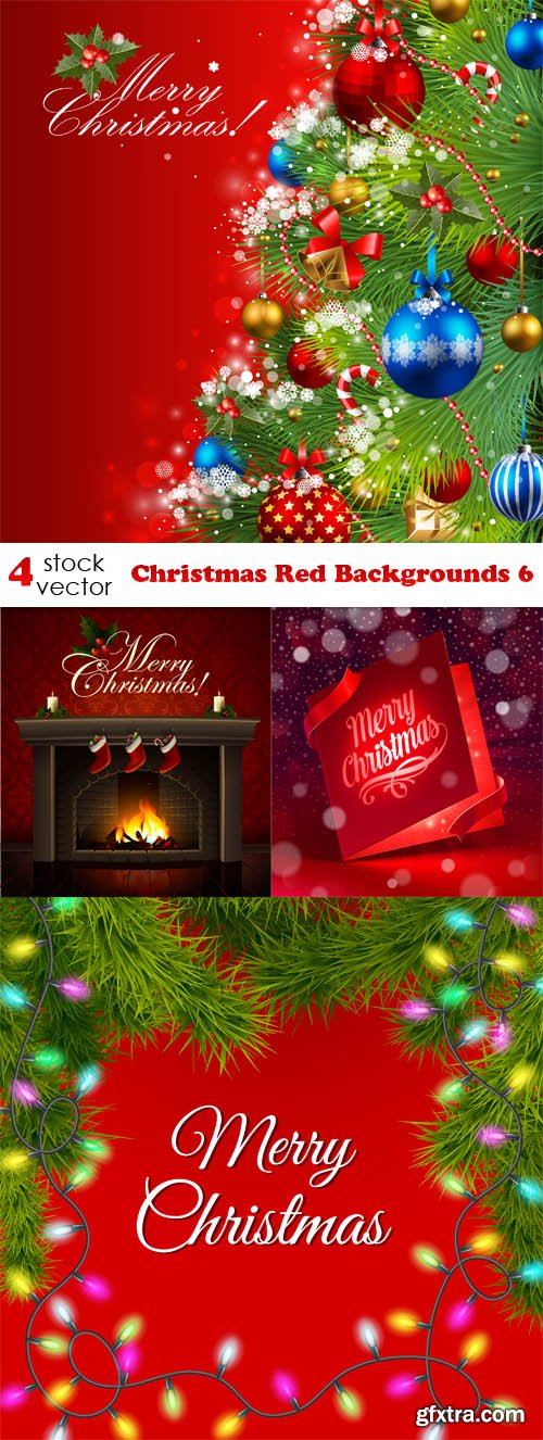 Vectors - Christmas Red Backgrounds 6