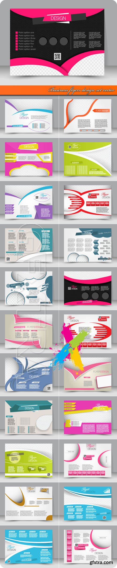 Business flyers design set vector