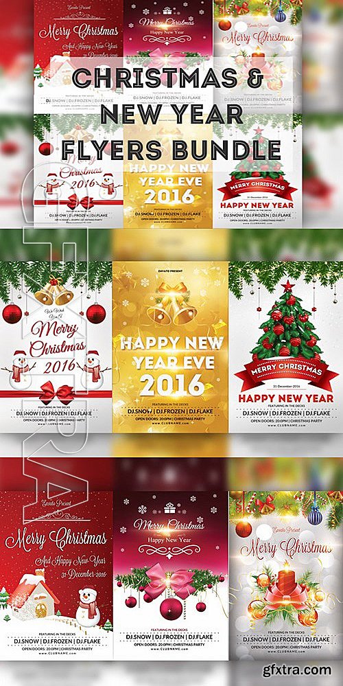 CM - Christmas & New Year Flyers Bundle 478905