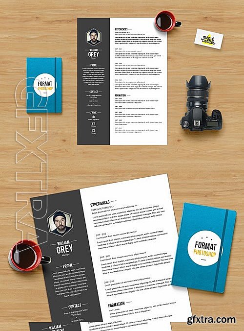 CM - Grey Resume template Photoshop 478913