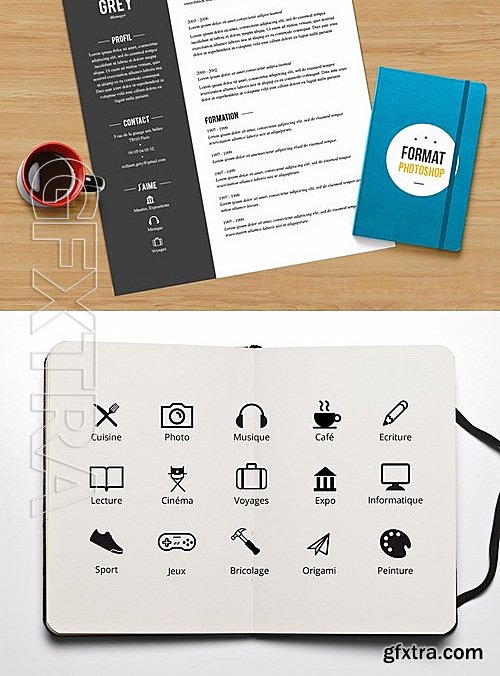 CM - Grey Resume template Photoshop 478913