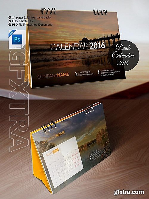 CM - Desk Calendar Template for 2016 478531