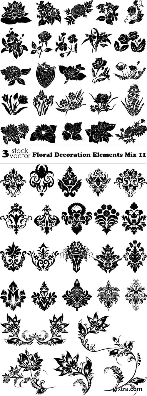 Vectors - Floral Decoration Elements Mix 11