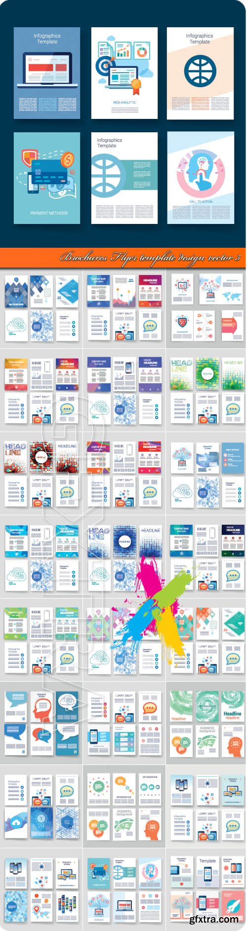 Brochures Flyer template design vector 3