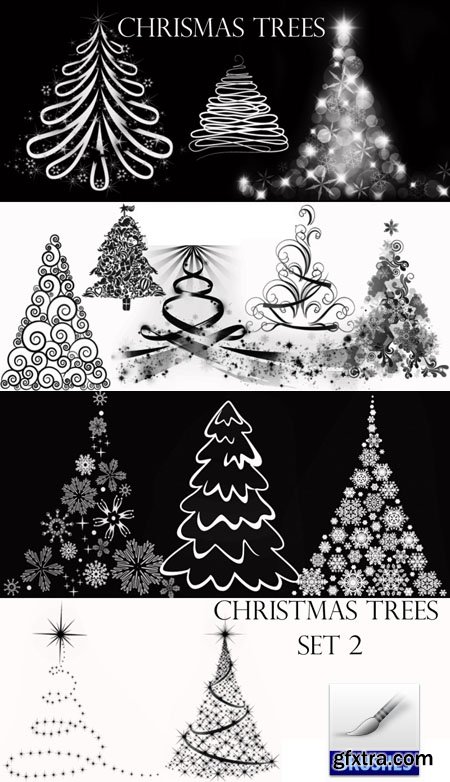 Christmas Tree Photoshop Brushes Set