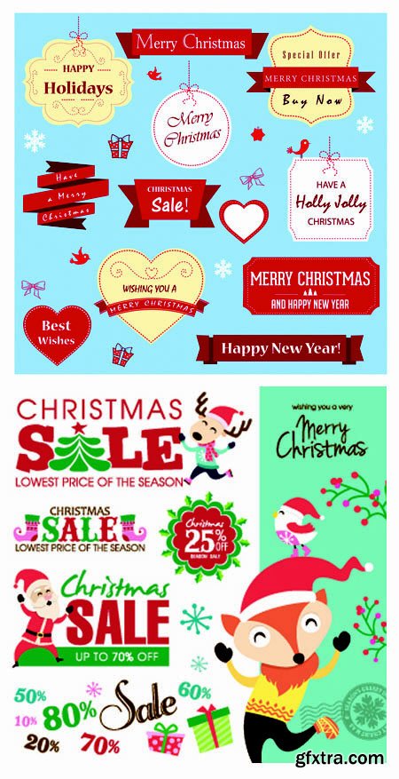 Christmas Sales Elements Vector Illustration