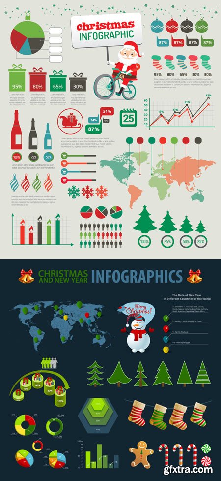 Christmas Infographic Elements in Vector