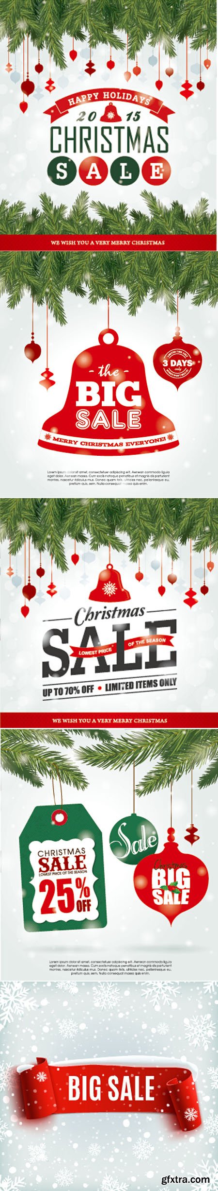 Big Sale Christmas Creative Backgrounds Vector Set