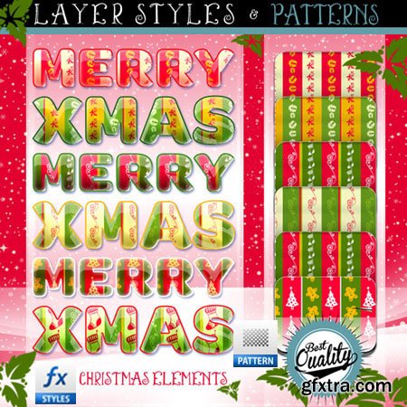 Christmas Photoshop Layer Styles and Patterns