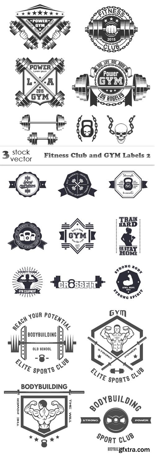 Vectors - Fitness Club and GYM Labels 2