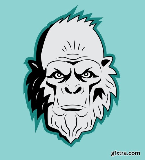 Collection of vector image yeti Snow man bigfoot cartoon 25 EPS