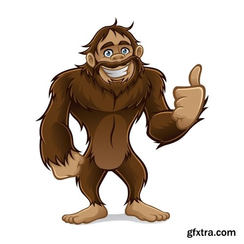 Collection of vector image yeti Snow man bigfoot cartoon 25 EPS