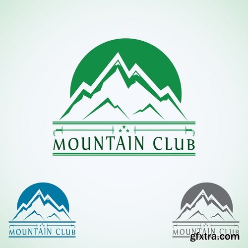 Collection of vector image mountain mountains nepal a background 25 EPS