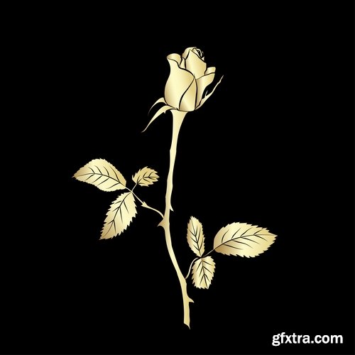 Collection of vector golden rose a background picture flyer banner 25 EPS