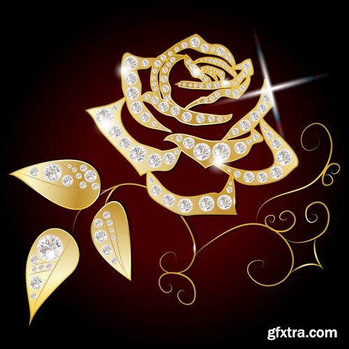 Collection of vector golden rose a background picture flyer banner 25 EPS