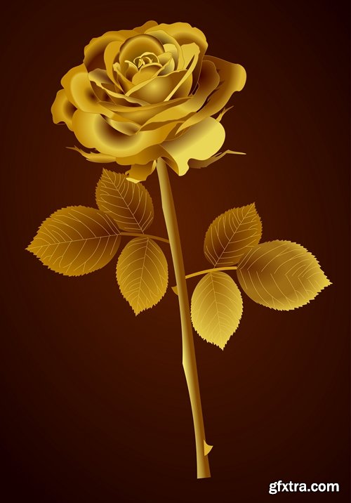 Collection of vector golden rose a background picture flyer banner 25 EPS