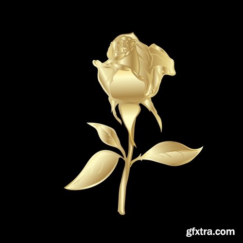 Collection of vector golden rose a background picture flyer banner 25 EPS