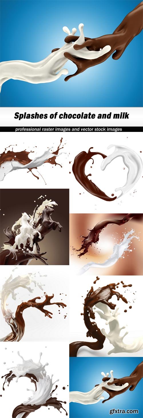 Splashes of chocolate and milk