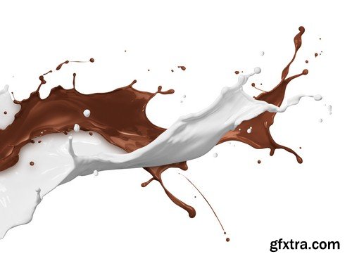 Splashes of chocolate and milk