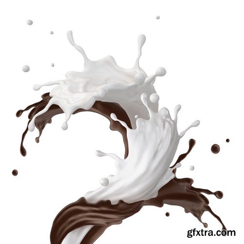 Splashes of chocolate and milk