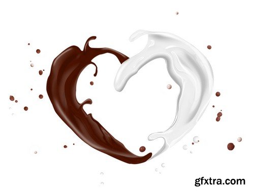 Splashes of chocolate and milk