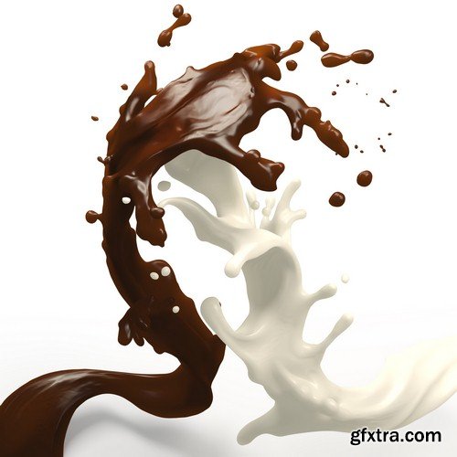 Splashes of chocolate and milk