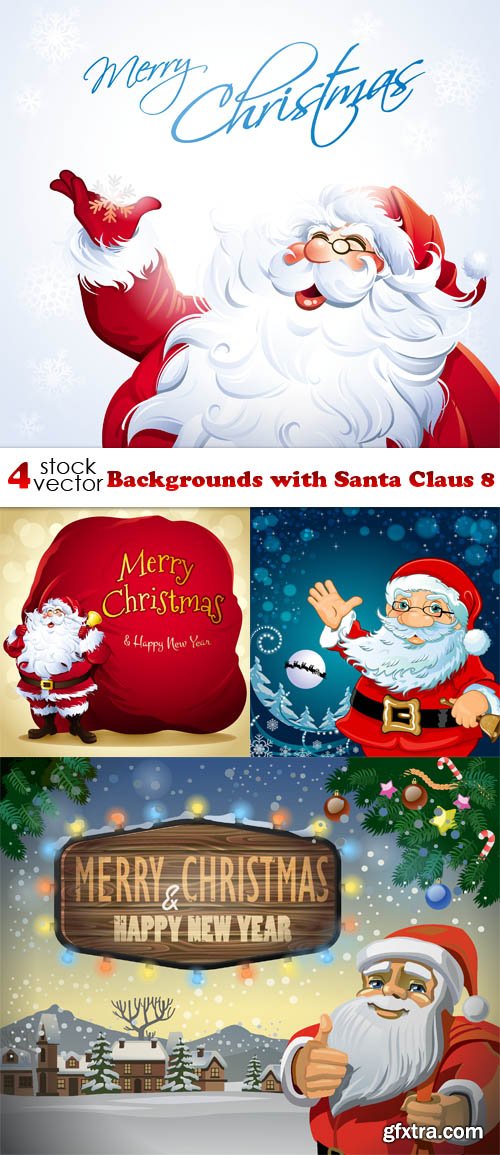 Vectors - Backgrounds with Santa Claus 8