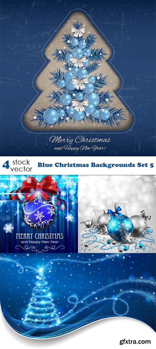 Vectors - Blue Christmas Backgrounds Set 5