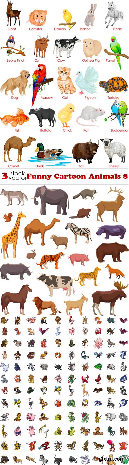 Vectors - Funny Cartoon Animals 8