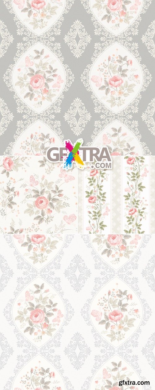 Vintage Floral Backgrounds Vector 9