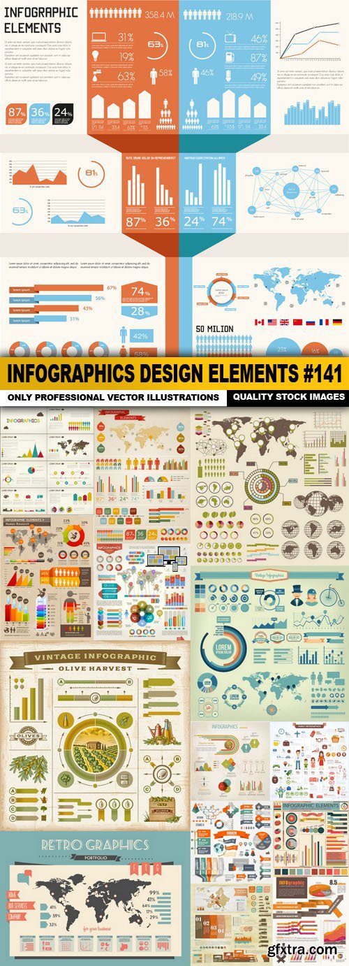 Infographics Design Elements #141 - 15 Vector