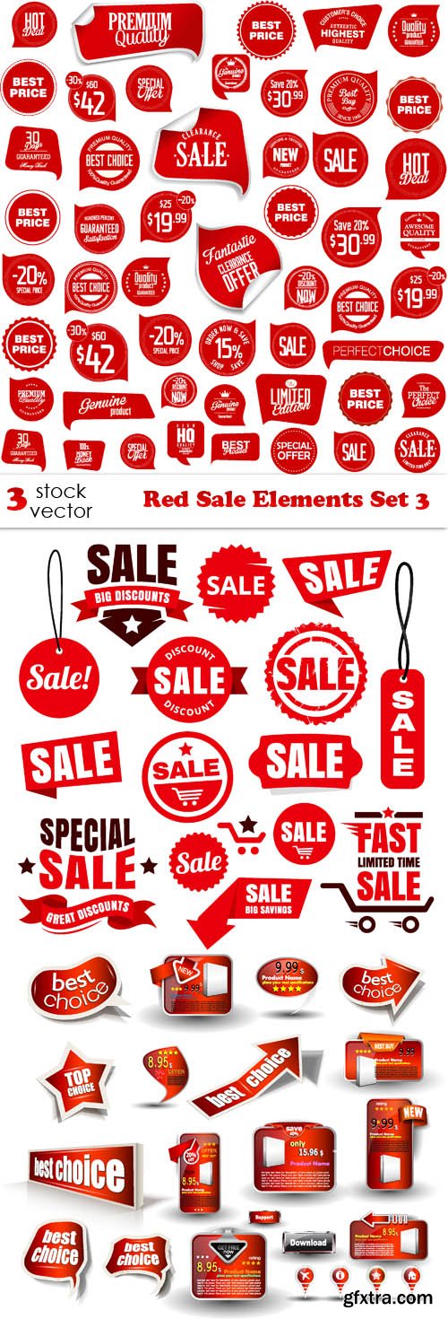 Vectors - Red Sale Elements Set 3