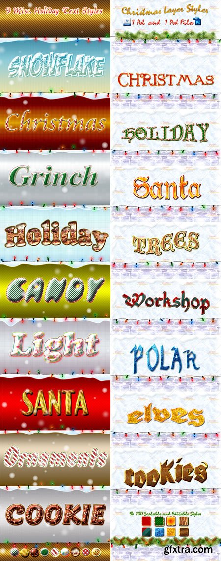 Christmas Photoshop Layer Styles ASL