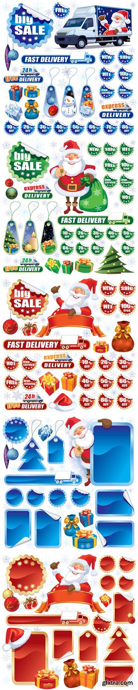 Christmas Sale Tags and Stickers Design in Vector