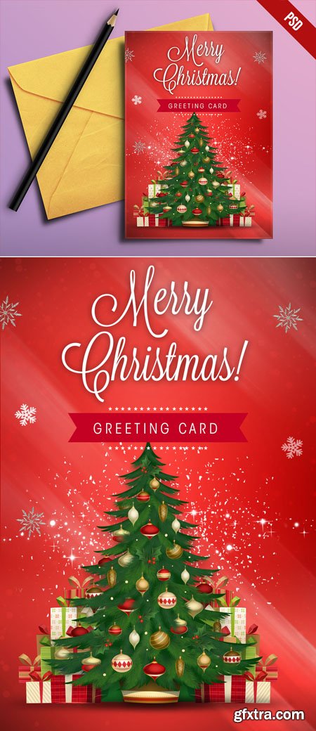 Christmas Greeting Card PSD Template