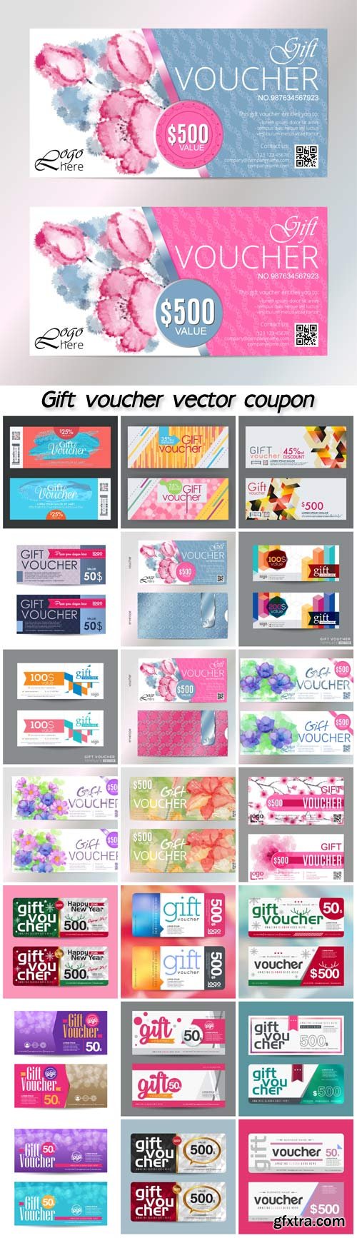 Gift voucher vector coupon