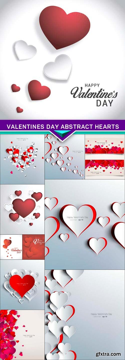 Valentines day Abstract hearts 11x EPS