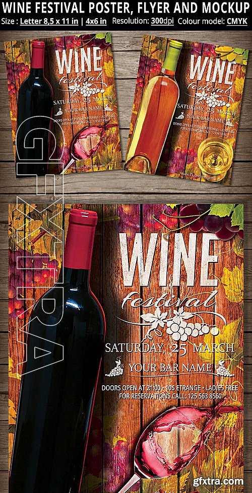 CM - Wine Festival Poster Flyer Mockup 479627