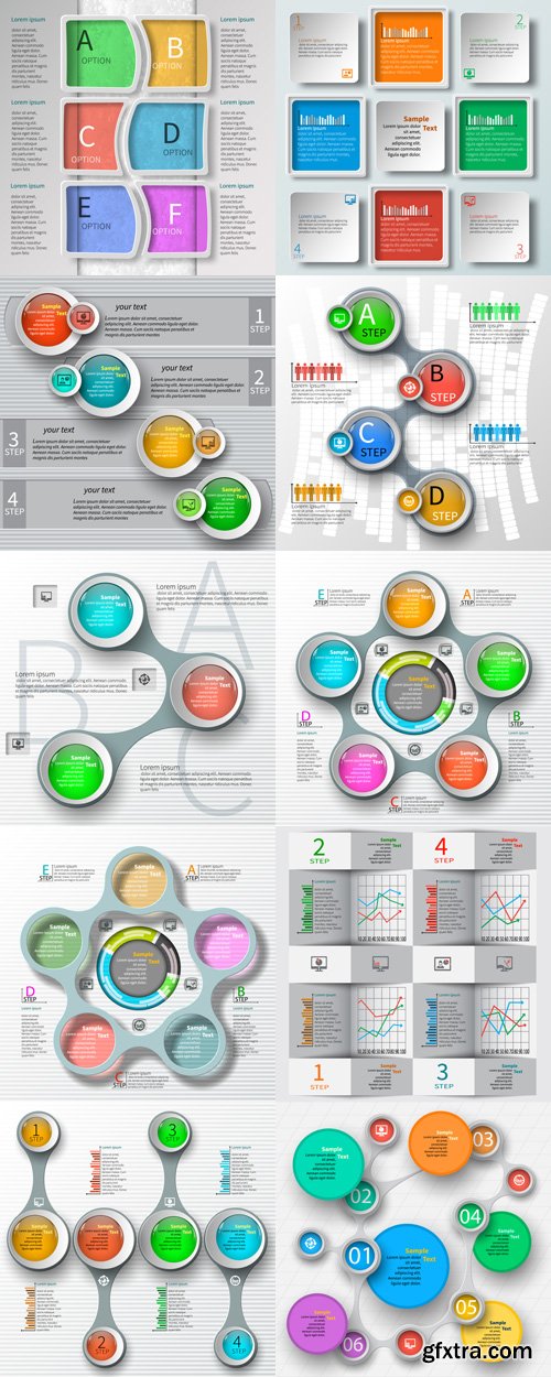 Abstract 3D Paper Infographics - Vectors A000034