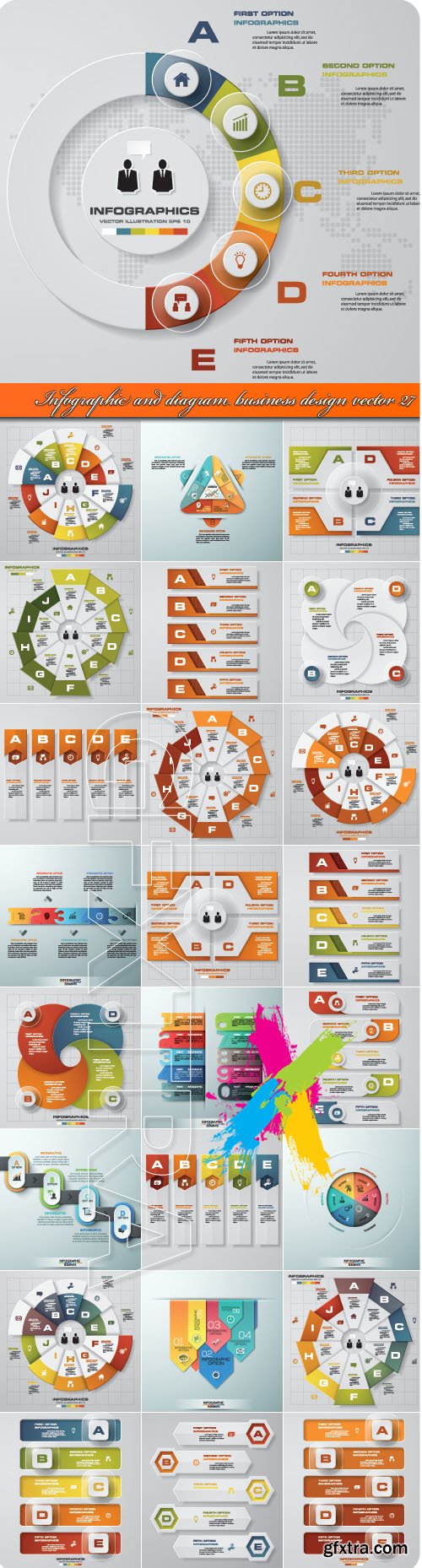 Infographic and diagram business design vector 27