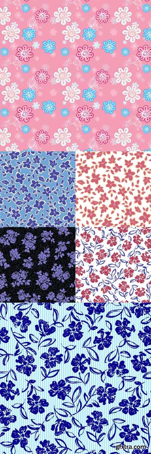 6 Flower illustration patterns