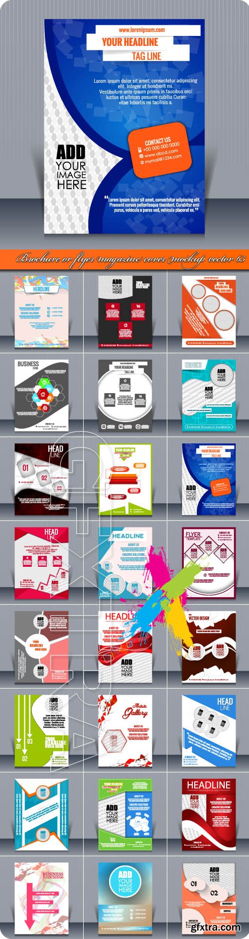 Brochure or flyer magazine cover mockup vector 65