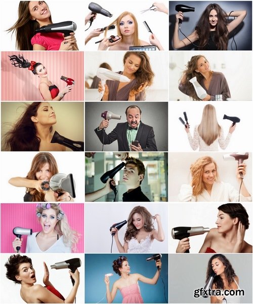 Collection girl woman and a hairdryer 25 HQ Jpeg