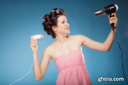 Collection girl woman and a hairdryer 25 HQ Jpeg