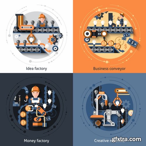 Collection of vector picture business infographics car automotive service is 25 EPS