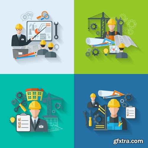 Collection of vector picture business infographics car automotive service is 25 EPS