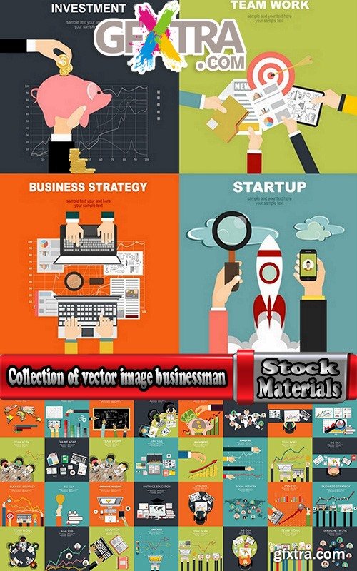 Collection of vector image businessman business infographics 25 EPS