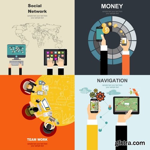 Collection of vector image businessman business infographics 25 EPS
